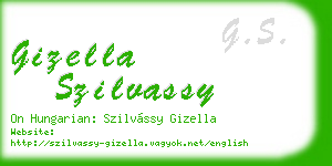 gizella szilvassy business card